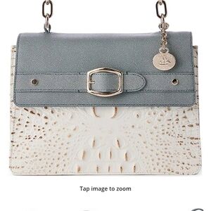 Brahmin Gray and Cream Crossbody Bag